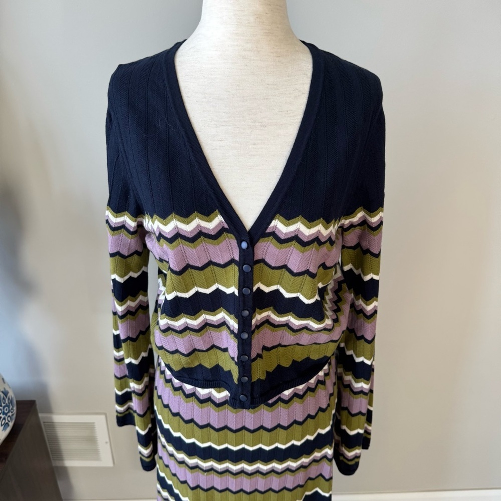 NWT! Sezane Two-Piece Set June Pamiane Chevron Sweater Skirt and Cardigan - Picture 9 of 14